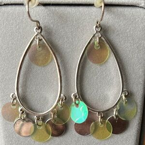 Elegant Silver and Yellow Dangle Earrings